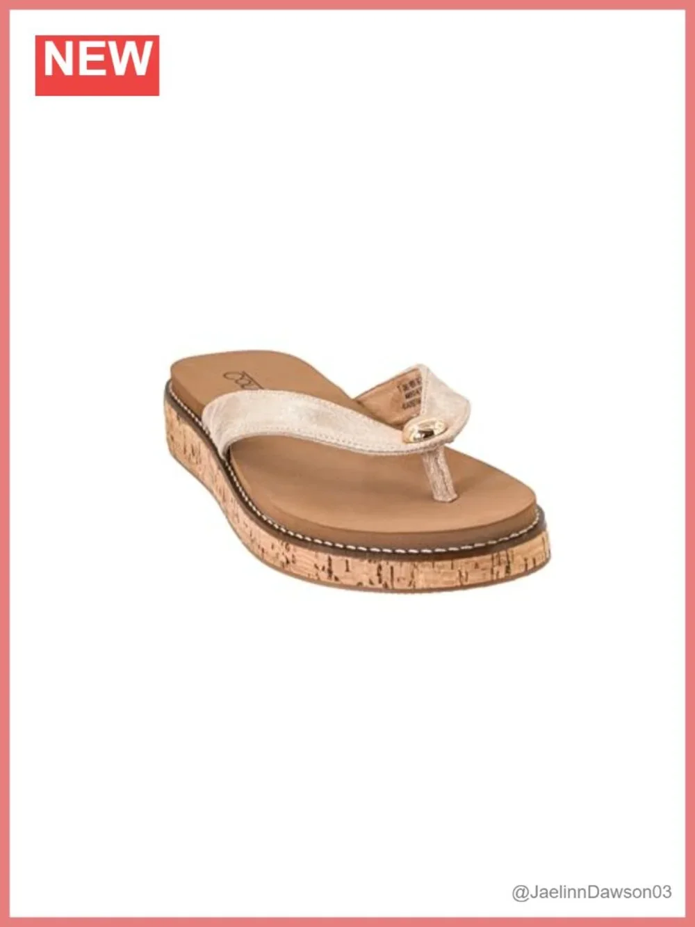 Women's Cork Wrapped Flip Flop Sandals Cushioned EVA Insole 1 Inch Heel
